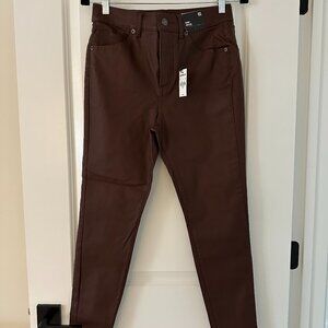 Brown Coated Skinny Jeans